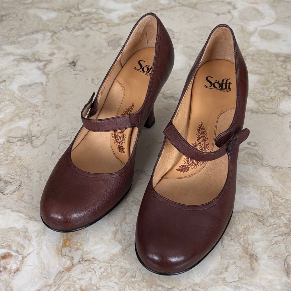 Sofft Leslie Mary Jane Leather Pumps Heels - Picture 2 of 8